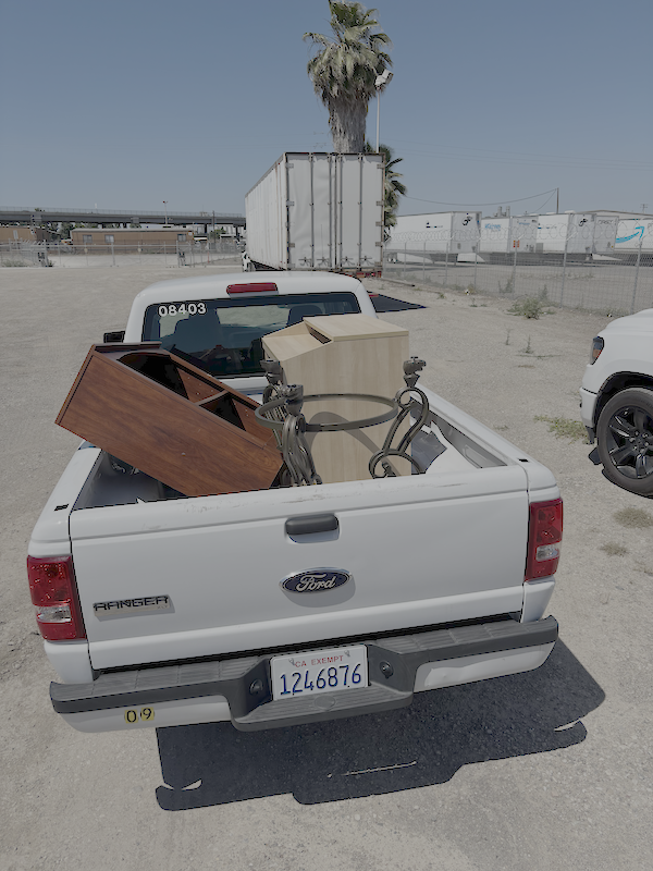 Pickup with furniture
