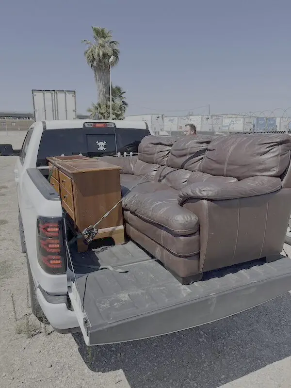 Pickup with furniture