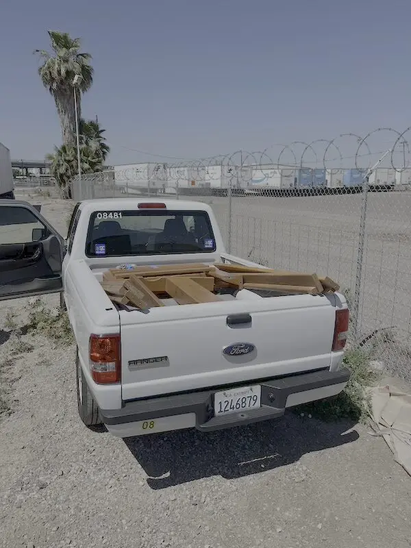 Pickup with furniture